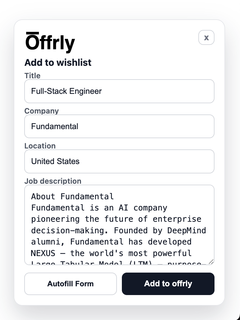 Save any job to your pipeline with one click from the extension